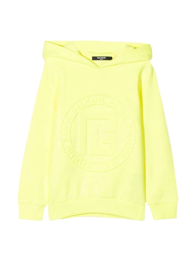 Shop Balmain Unisex Yellow Sweatshirt In Gialla