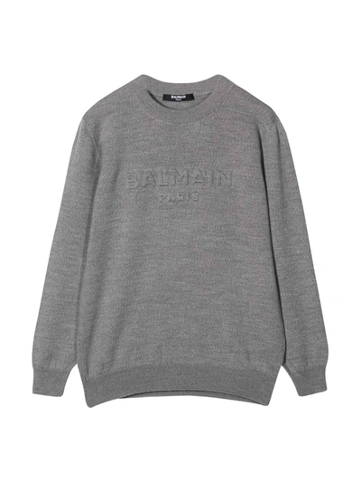 Shop Balmain Unisex Gray Sweatshirt In Grigio