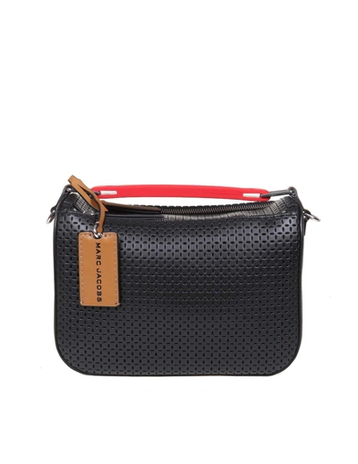 Shop Marc Jacobs The Soft Box Bag In Perforated Leather In Black