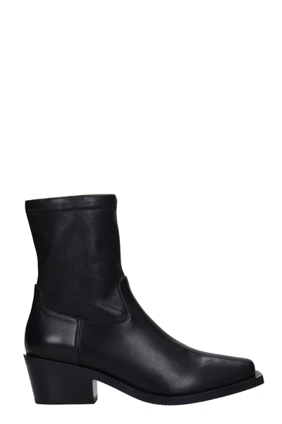 Shop Stuart Weitzman Miles Texan Ankle Boots In Black Leather