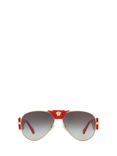 Shop Versace Ve2150q Gold Sunglasses