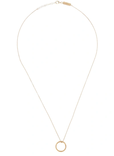 Shop Maison Margiela Necklace With Pendant In Yellow Gold Plating Semi Polis