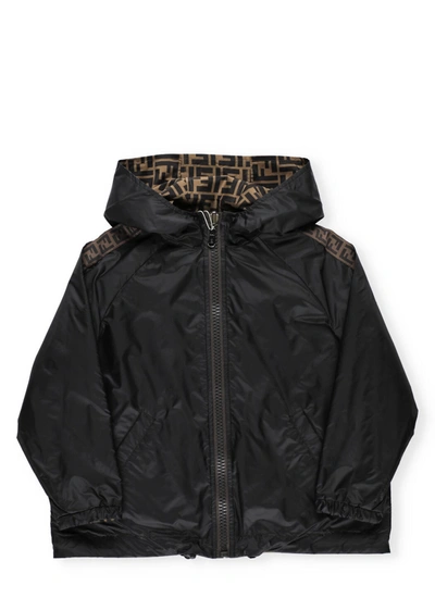 Shop Fendi Monogram Reversible Jacket In Black