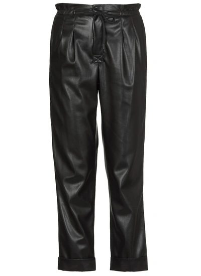 Shop Alice And Olivia Faux Leather Trousers In Black