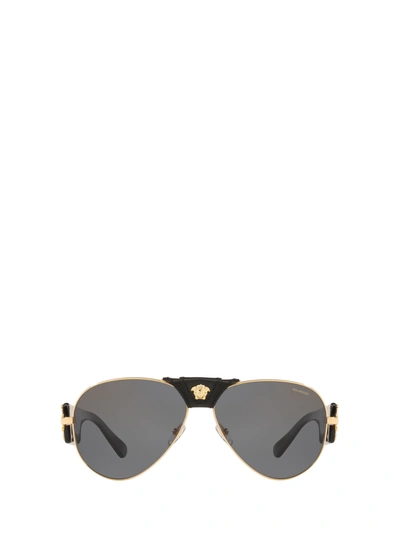 Shop Versace Ve2150q Gold Sunglasses