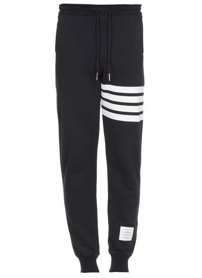Shop Thom Browne Cotton Tracksuit Pants In Navy