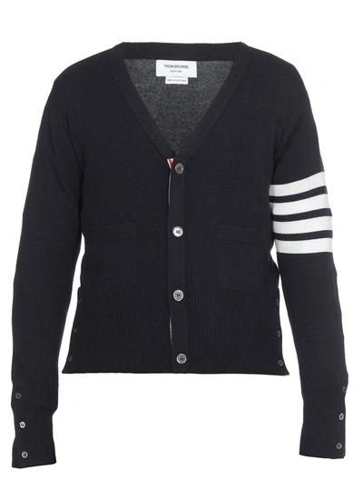 Shop Thom Browne Classic Cardigan In Navy