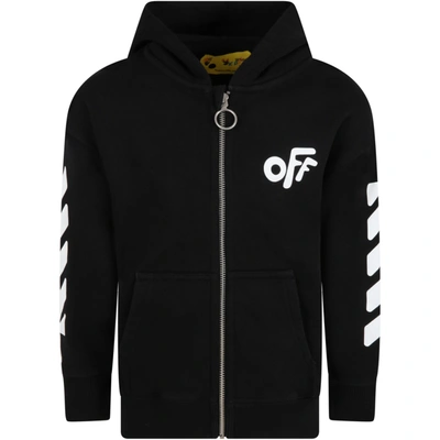 Shop Off-white Black Sweatshirt For Boy With Logo