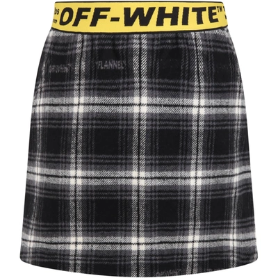 Shop Off-white Multicolor Skirt For Girl With Logos In Black
