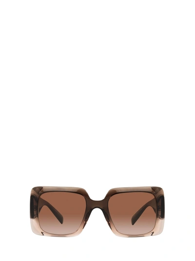 Shop Versace Ve4405 Transparent Brown Gradient Sunglasses