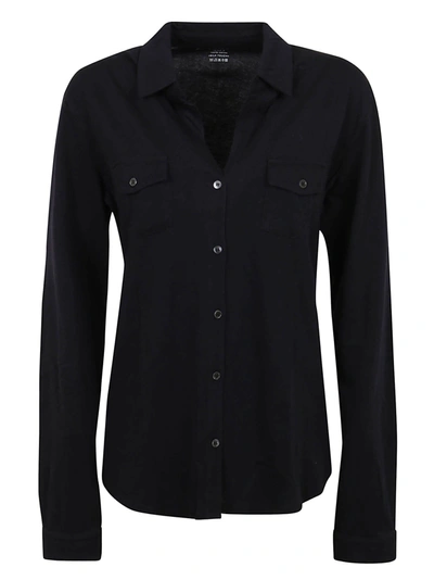 Shop Majestic Long Sleeve Shirt In Noir