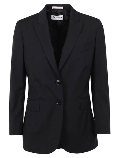Saulina Angelica Button-fastening Blazer In Nero