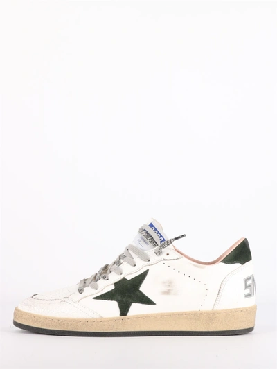 Shop Golden Goose Ball Star Sneakers In Whire/green