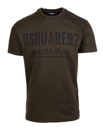 Shop Dsquared2 Man Military Green Ceresio9 Renny T-shirt