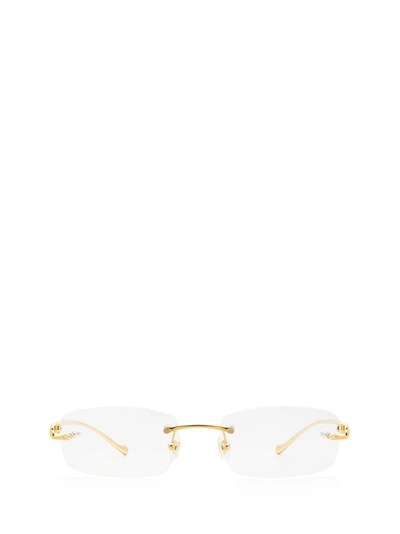 Shop Cartier Ct0061o Gold Glasses