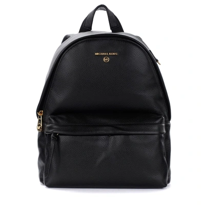 Shop Michael Kors Slater Medium Backpack In Black Leather In Nero