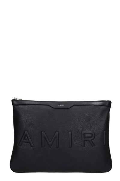 Shop Amiri Clutch In Black Leather