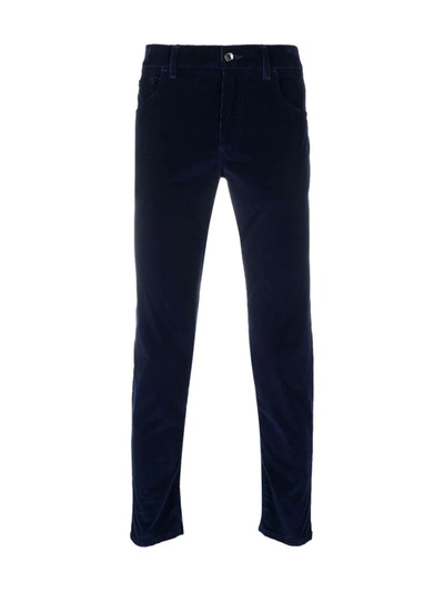 Shop Dolce & Gabbana Corduroy Straight-leg Trousers In Blue