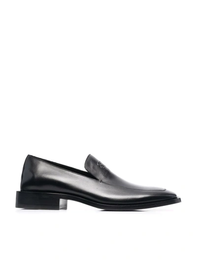 Shop Balenciaga Square Heel Loafers In Black