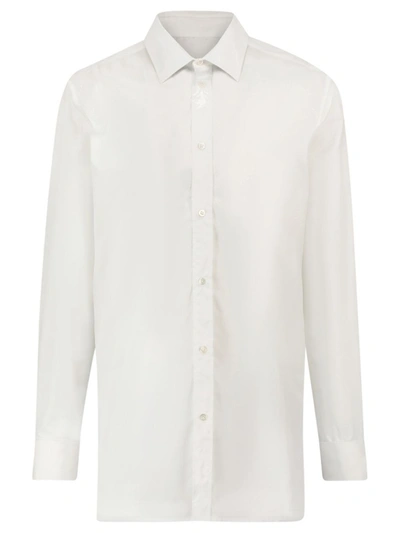 Shop Maison Margiela Classic Cotton Button Up Shirt White