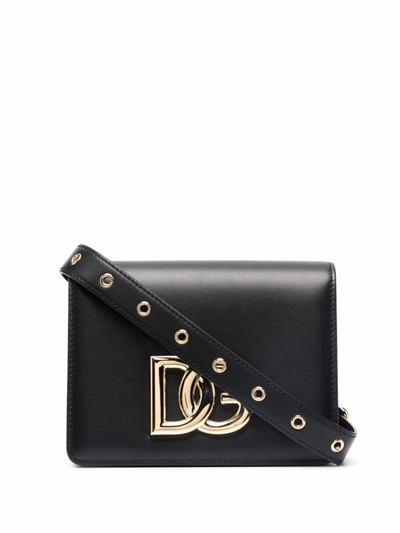 Shop Dolce & Gabbana Black Logo-plaque Leather Belt Bag