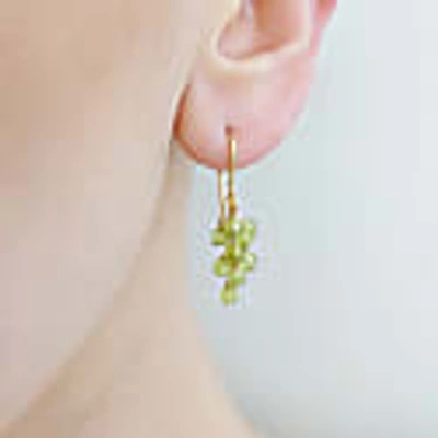 Mounir London Peridot Cluster Earrings In Cluster
