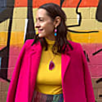Yaa Yaa London Violet Turquoise Gemstone Gold Statement Earrings In Statement