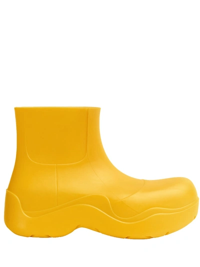Shop Bottega Veneta Yellow Biodegradable Rubber Puddle Boots
