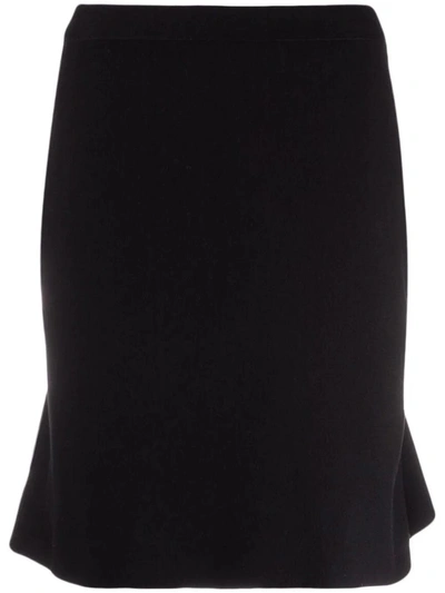 Shop Bottega Veneta Black Fine Knit Mini Skirt In Nero