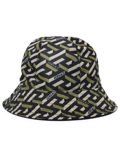 Shop Versace Monogram Printed Bucket Hat In Multi