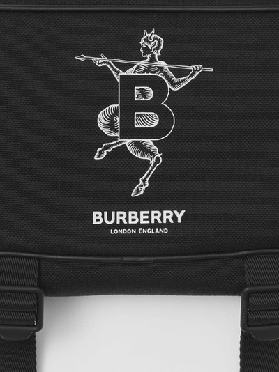 Shop Burberry Mythical Alphabet Motif Technical Cotton Bum Bag In Black