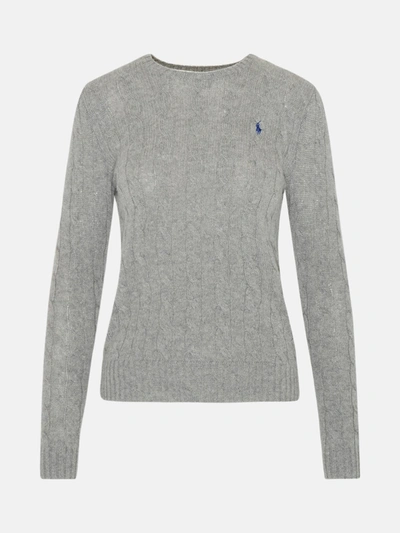 Shop Polo Ralph Lauren Grey Cashmere/wool Blend Crew-neck Juliana Sweater