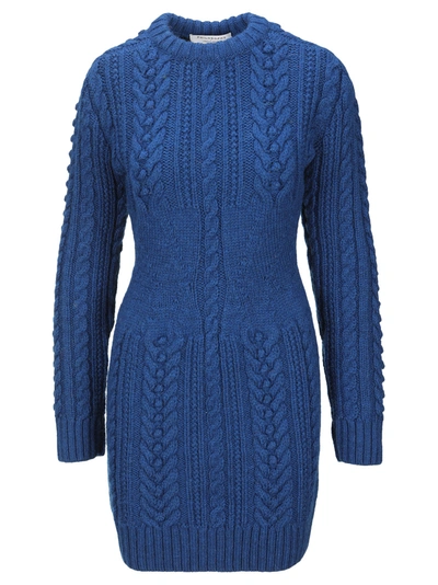 Shop Philosophy Di Lorenzo Serafini Cable Knit Dress In Blue