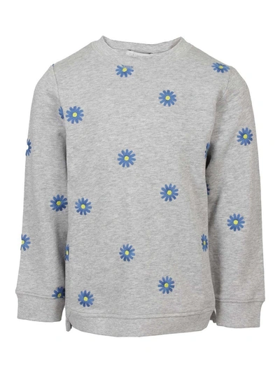 Shop Stella Mccartney Floral Embroidery Sweatshirt In Grey