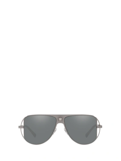 Shop Versace Eyewear Aviator Frame Sunglasses In Black