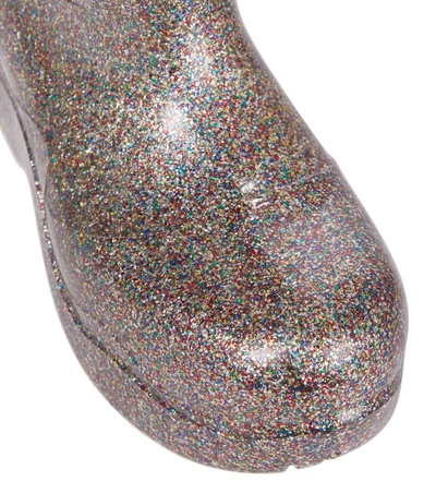 Shop Bottega Veneta Puddle Glitter Rubber Boots In 彩色