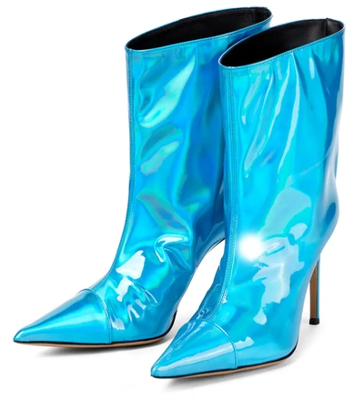 Shop Alexandre Vauthier Alex Low Pvc Ankle Boots In Blue