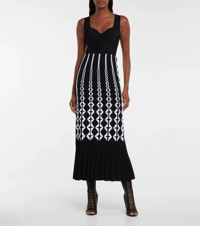 Shop Alaïa Jacquard-knit Dress In Black