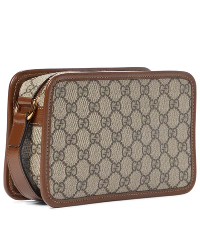 Shop Gucci Gg Supreme Mini Shoulder Bag In Beige