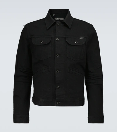 Shop Tom Ford Japanese Selvedge Denim Jacket In Black