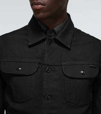 Shop Tom Ford Japanese Selvedge Denim Jacket In Black