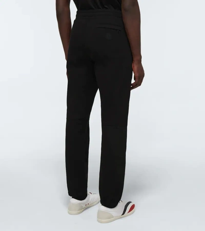 Moncler Brushed Cotton Fleece Sweatpants In Black