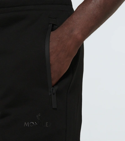Moncler Brushed Cotton Fleece Sweatpants In Black