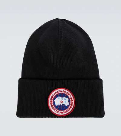 Shop Canada Goose Arctic Disc Toque Wool Beanie In Black