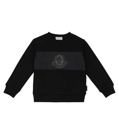 Shop Moncler Cotton Jersey Sweatshirt In Black