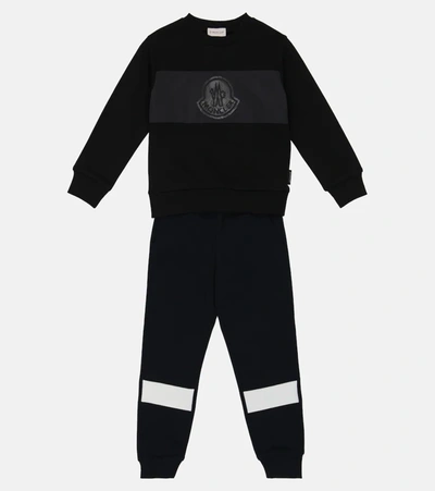 Shop Moncler Cotton Jersey Sweatshirt In Black