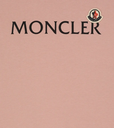 Shop Moncler Logo Cotton Jersey Sweatshirt In Pink