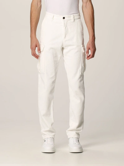Shop Eleventy Pants  Cargo Pants In Corduroy In White