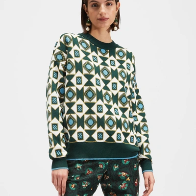 Shop La Doublej Crew Boy Sweater In Verde Mix