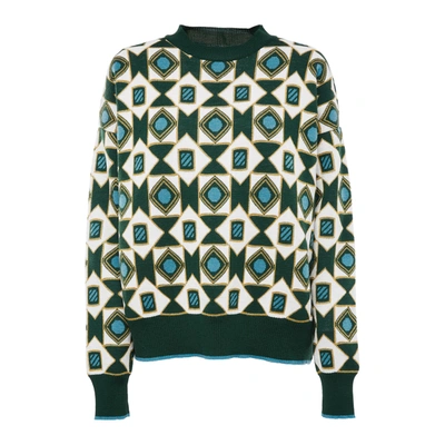 Shop La Doublej Crew Boy Sweater In Verde Mix